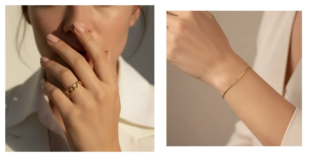 کادو طلا برای مادر مدل دستبند و انگشتر در گالری شیخ زر